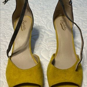 Yellow & Grey Suede Shoes Size 10